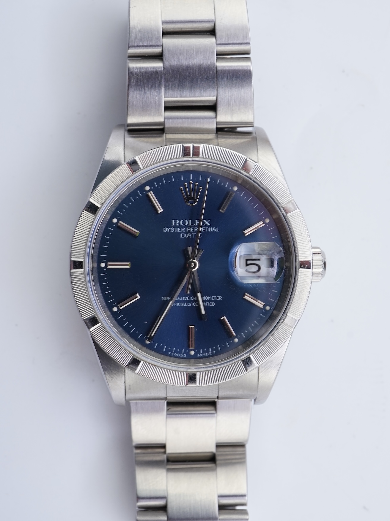 A gentleman 1990's stainless steel Rolex Oyster Perpetual Date wrist watch